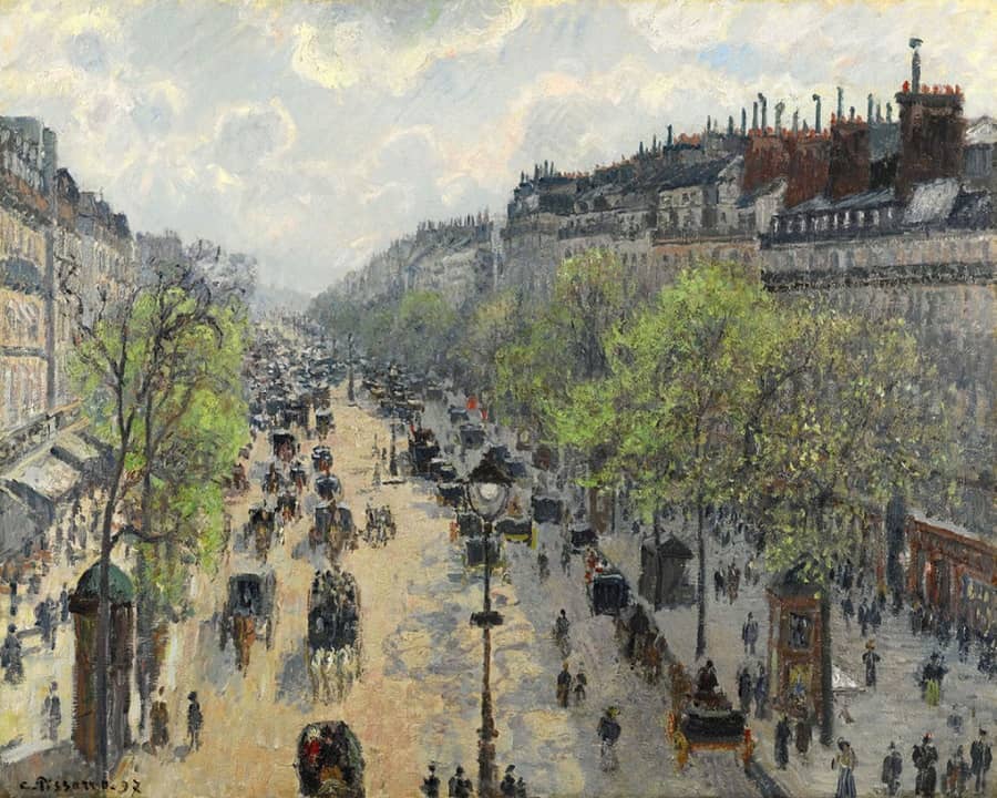 Boulevard Montmartre, Spring by Camille Pissarro