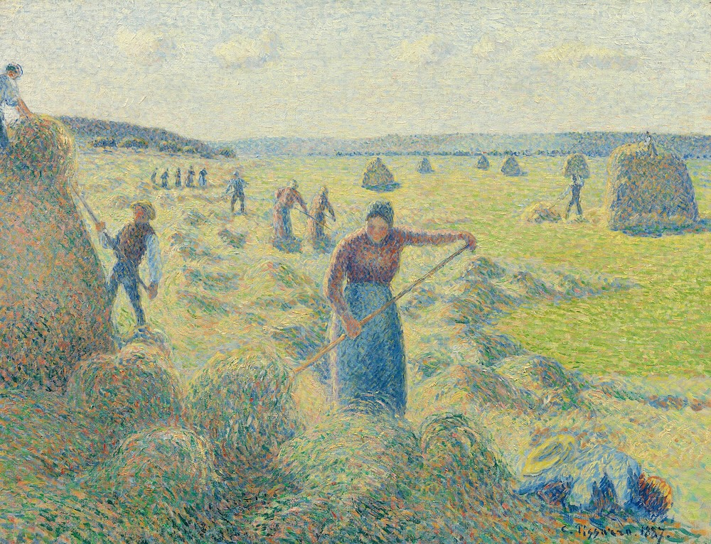 La Récolte des Foins, Éragny, 1887 by Camille Pissarro