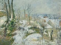 Rabbit Warren at Pontoise, Snow by Camille Pissarro